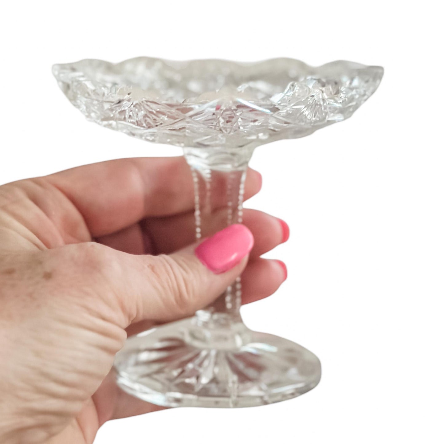 Vintage American Brilliant Period Cut Glass Compote Set, Elegant Wedding Decor & Heirloom Gift