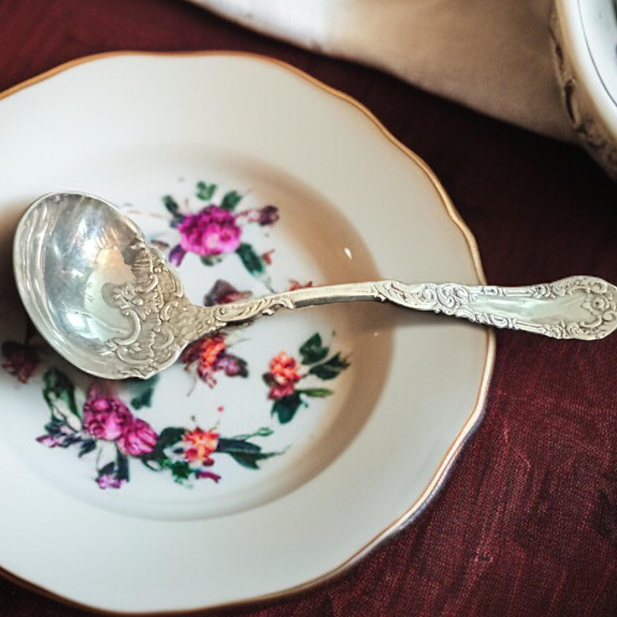 Antique Silver Gravy Ladle – WM Rogers Yale I Pattern, 1894