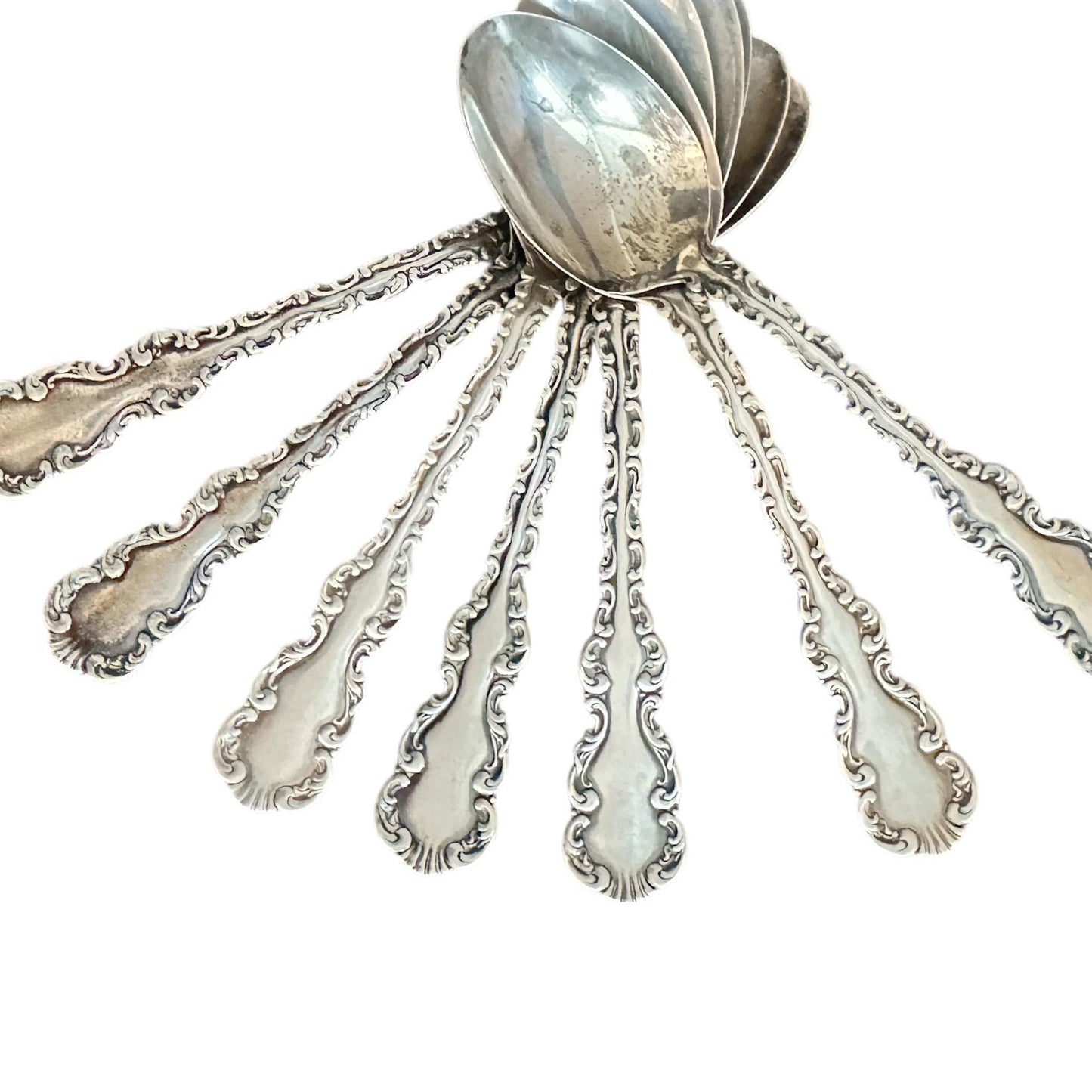 Antique Sterling Silver, Louis XV Demitasse Spoon, 1891, Wedding Gift for Couple