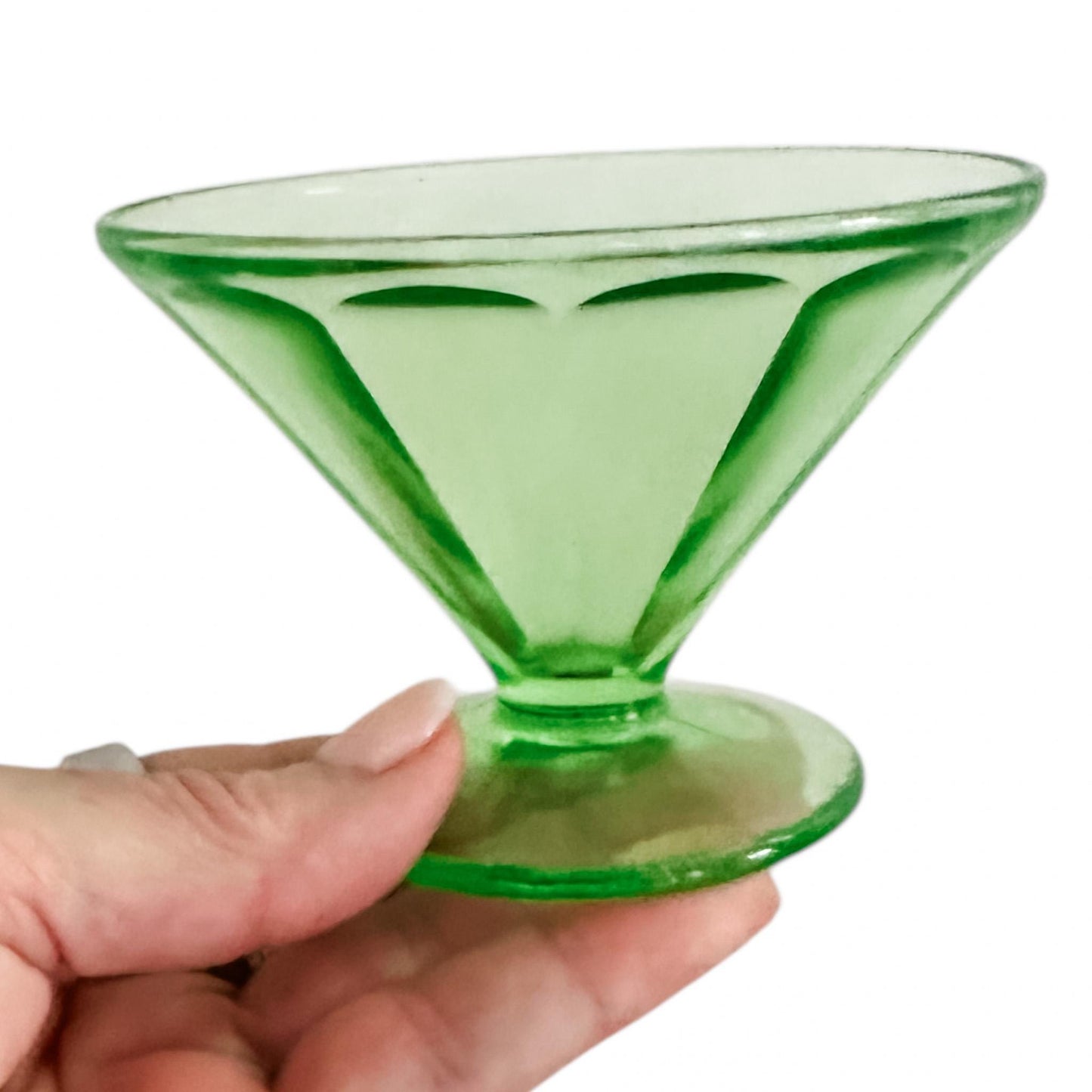 Depression Glass Footed Sherbet Cups, Federal Glass, Summer Table, 1940's