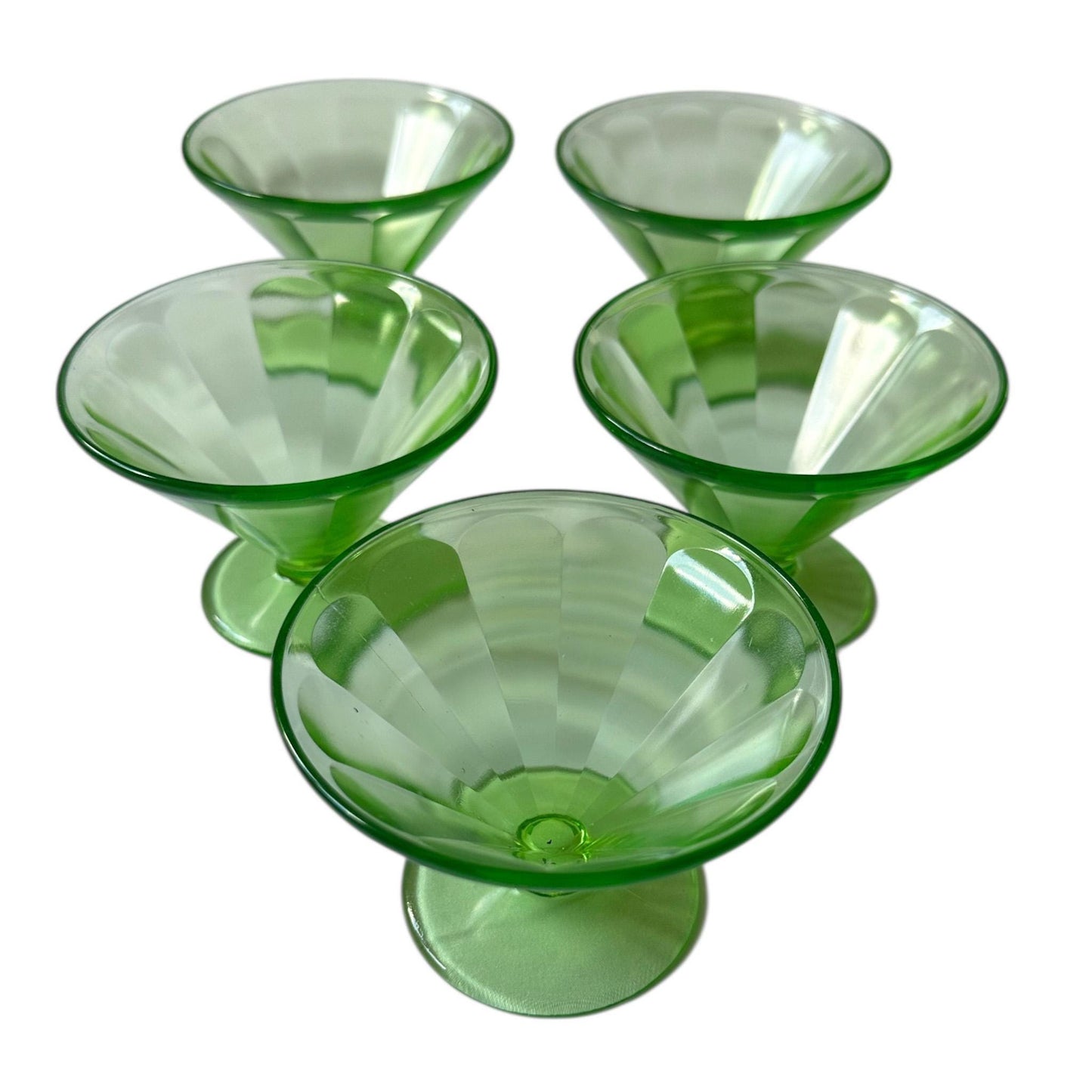 Depression Glass Footed Sherbet Cups, Federal Glass, Summer Table, 1940's