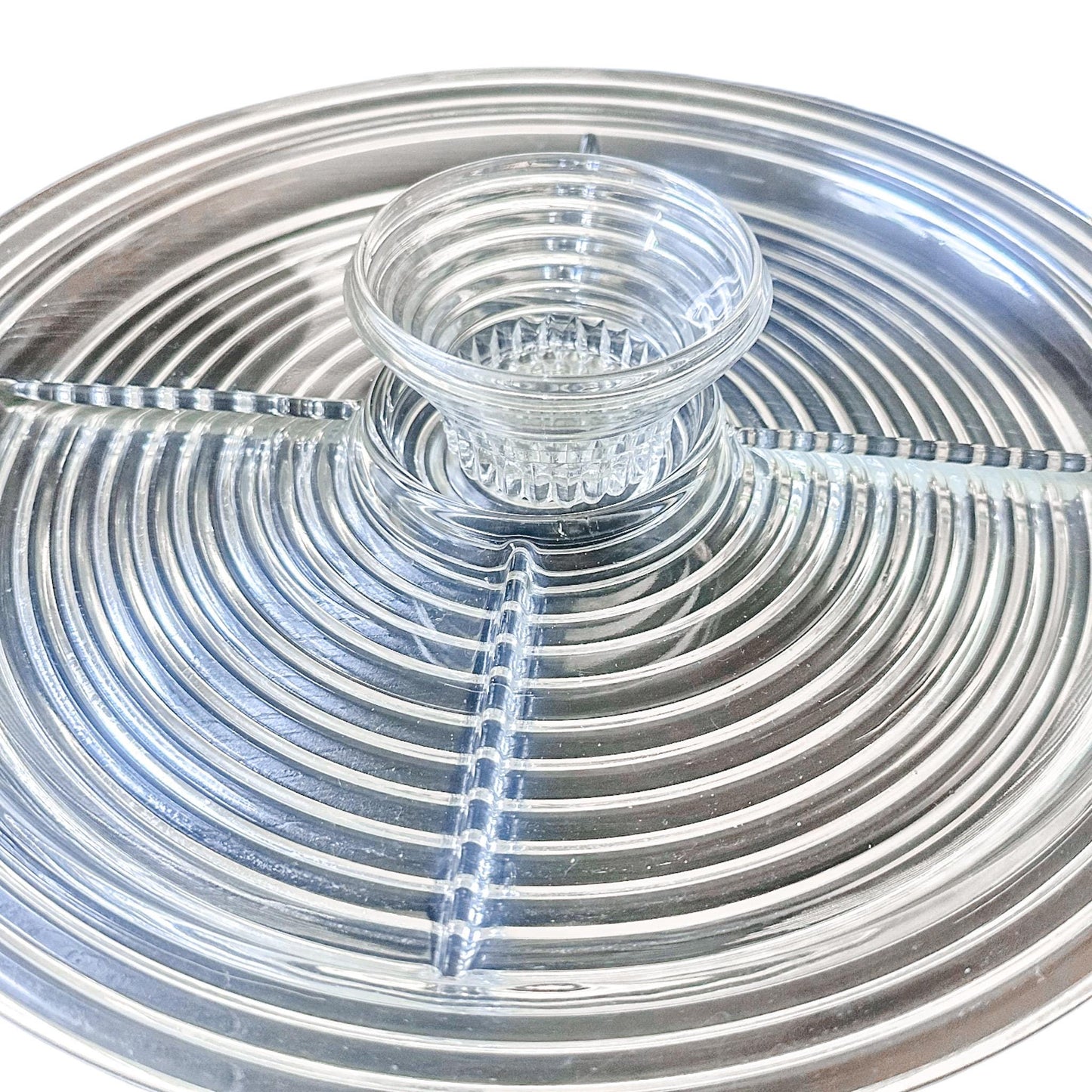 Vintage Anchor Hocking Relish Tray with Ruby Inserts, Manhattan Pattern, Summer Entertaining