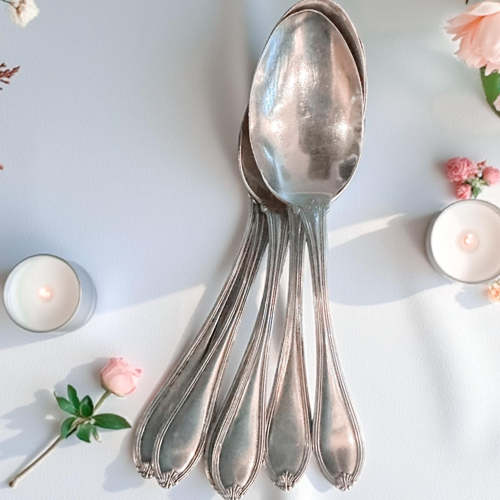 Set of 6 Antique Towle Sterling Silver Teaspoons – Paul Revere Pattern, 1906