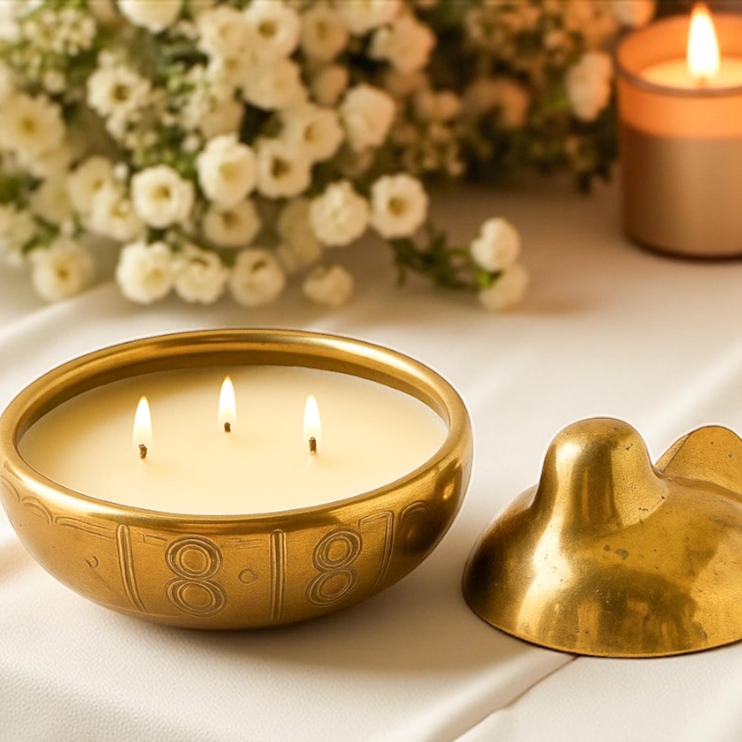 Soy Candle in Vintage Brass Duck Trinket Box, Mid Century Modern, Fall Candle, Coffee Table Décor