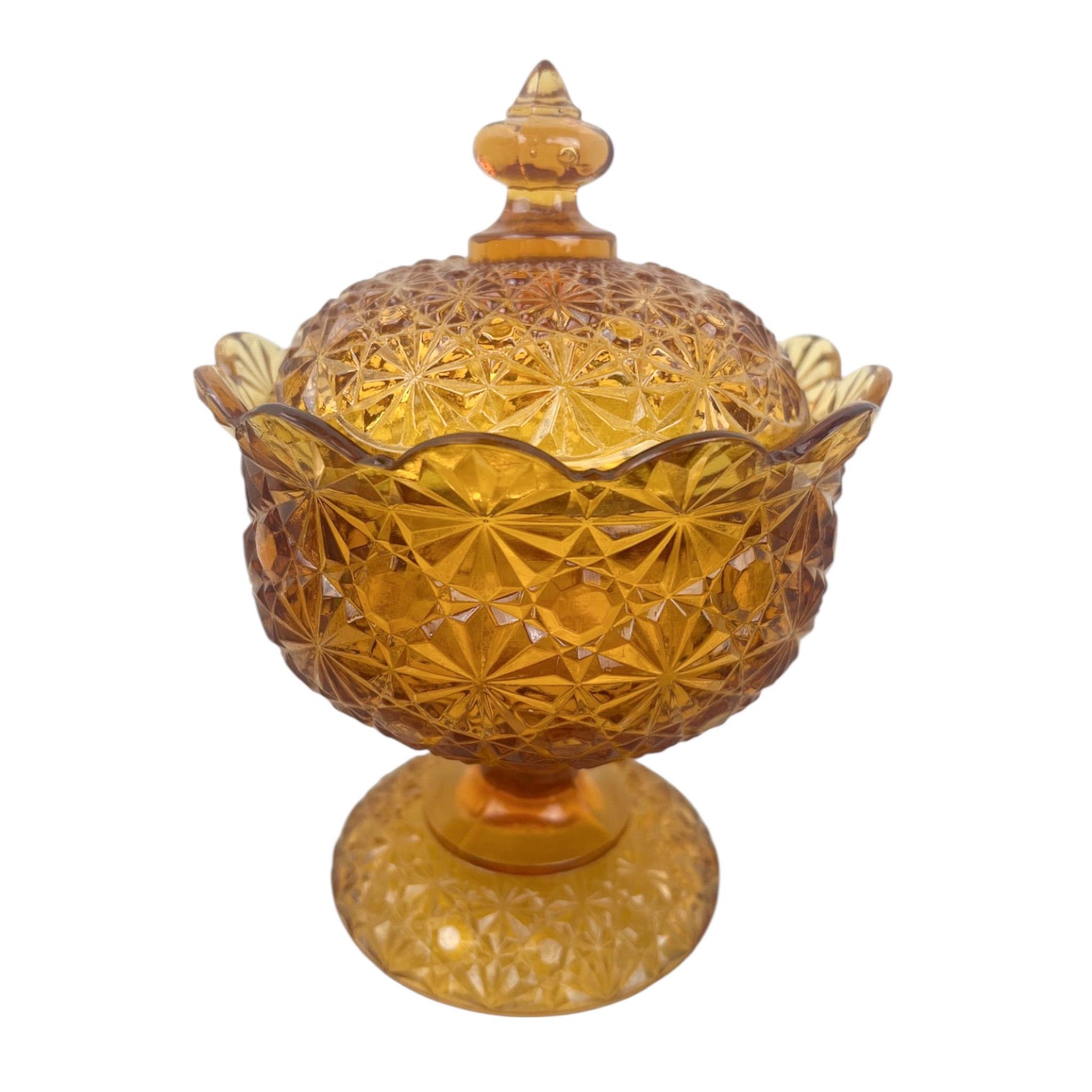Soy Candle in Vintage Amber Candy Dish, Vintage Fall Candle, Thanksgiving Decor