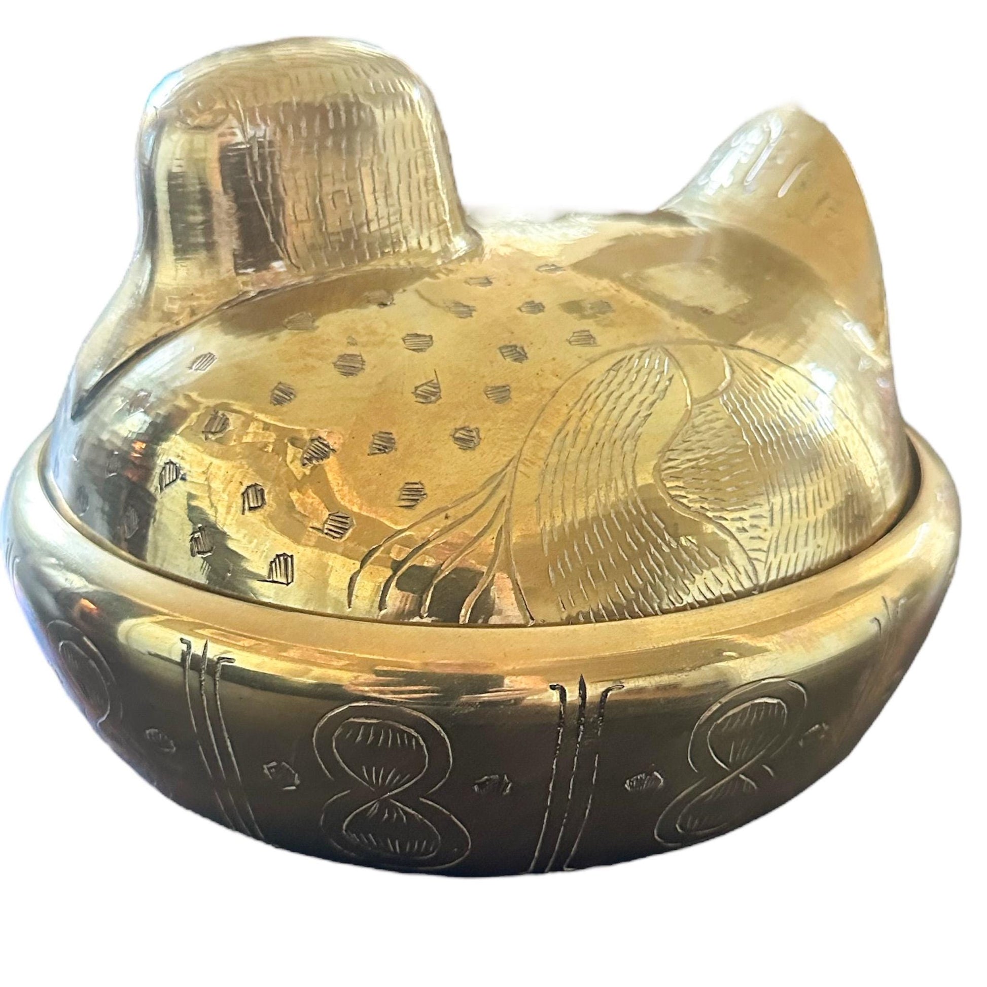 Soy Candle in Vintage Brass Duck Trinket Box, Mid Century Modern, Fall Candle, Coffee Table Décor