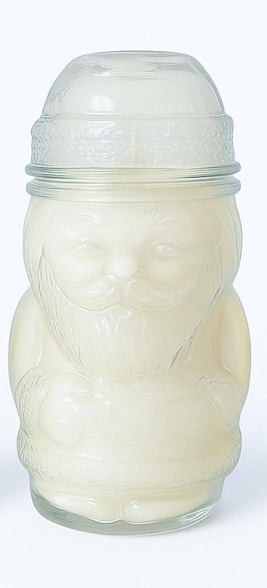 Soy Candle in Vintage Libbey Glass Christmas Jar, Santa or Snowman, Retro Holiday Candle
