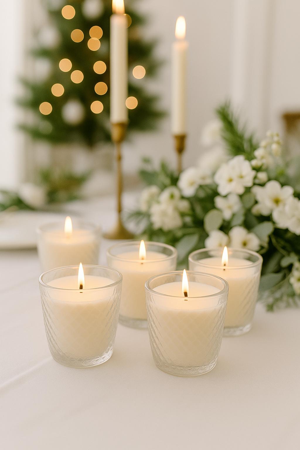 Scented Soy Candle in Vintage-Inspired Cross Hatch Rocks Tumbler, Christmas Gift, Holiday Decor