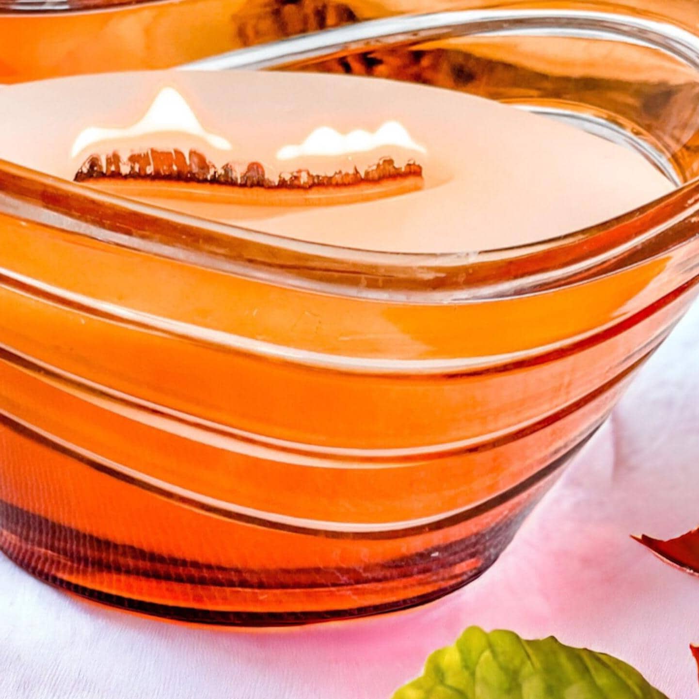 Soy Candle in Vintage Amber Art Glass Bowl, Fall Candle, Thanksgiving Hostess Gift