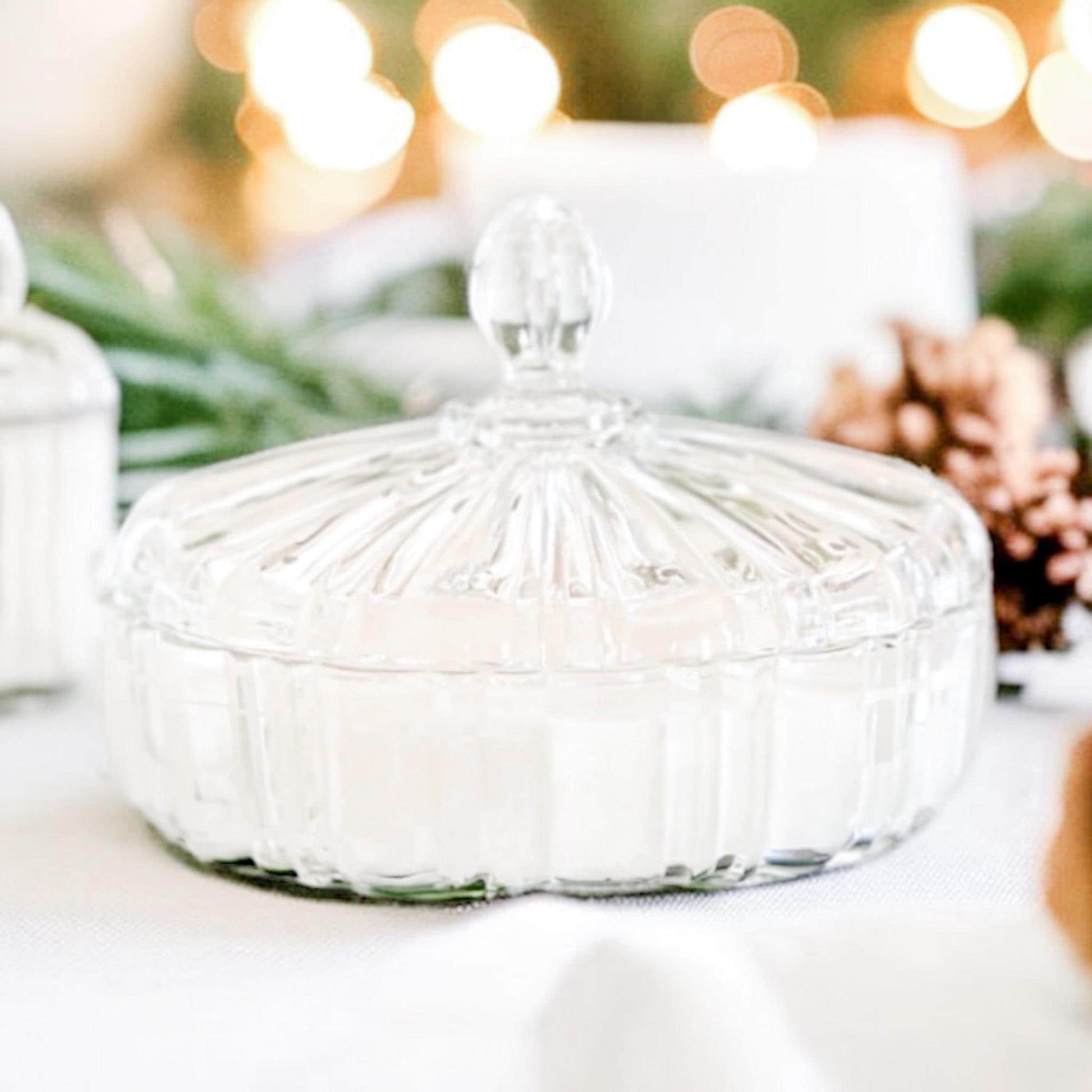 Soy Candle in Old Cafe Candy Dish - Holiday Scents