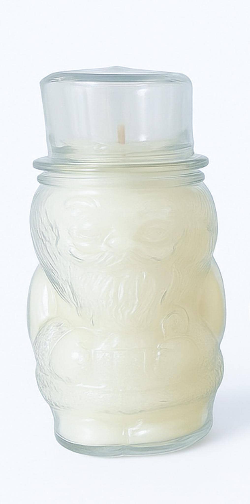 Soy Candle in Vintage Libbey Glass Christmas Jar, Santa or Snowman, Retro Holiday Candle