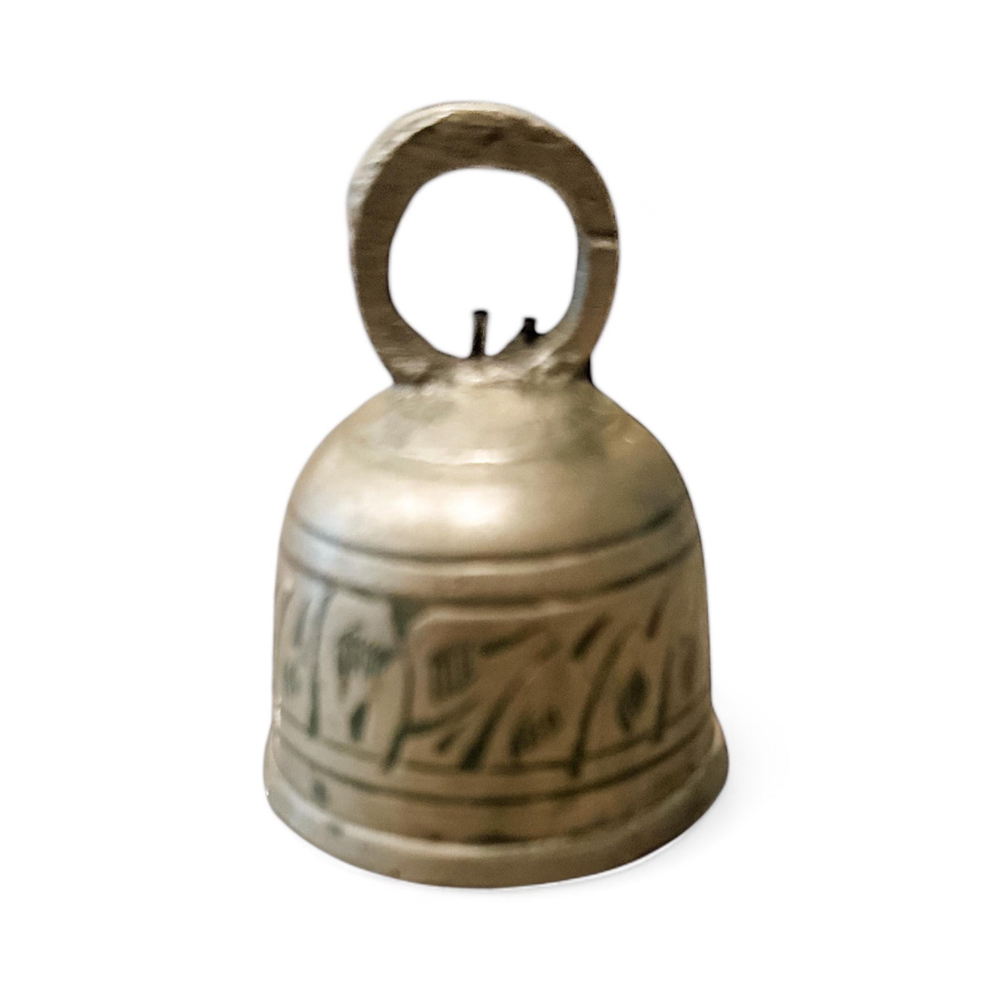 Small Vintage Etched Brass Bell – Ornament for Holiday Decor