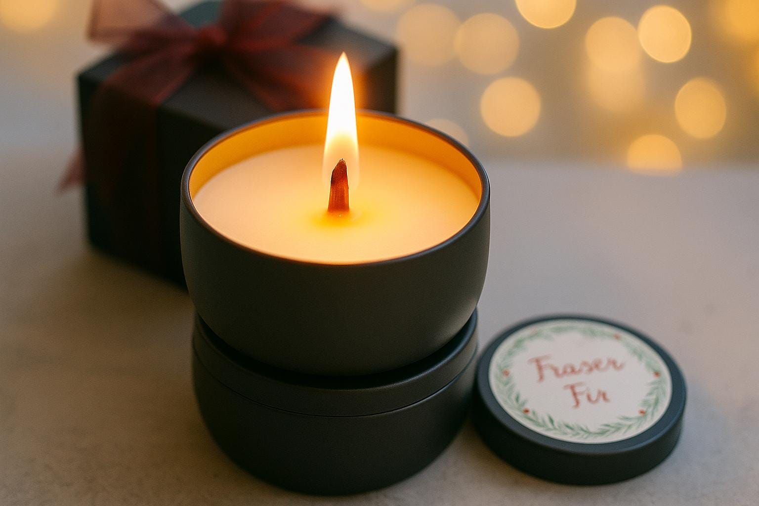 Soy Candle Gift Set: 6 Travel Tin Sampler, Seasonal Scents