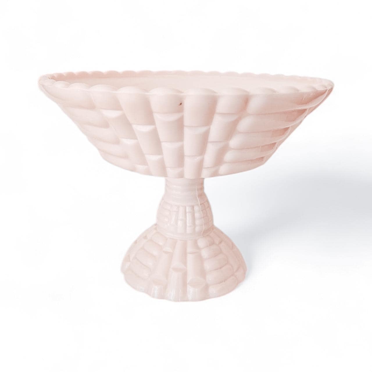 Soy Candle in Vintage Pink Milk Glass Fruit Bowl, Lavender Vanilla, Unique Gift for Her