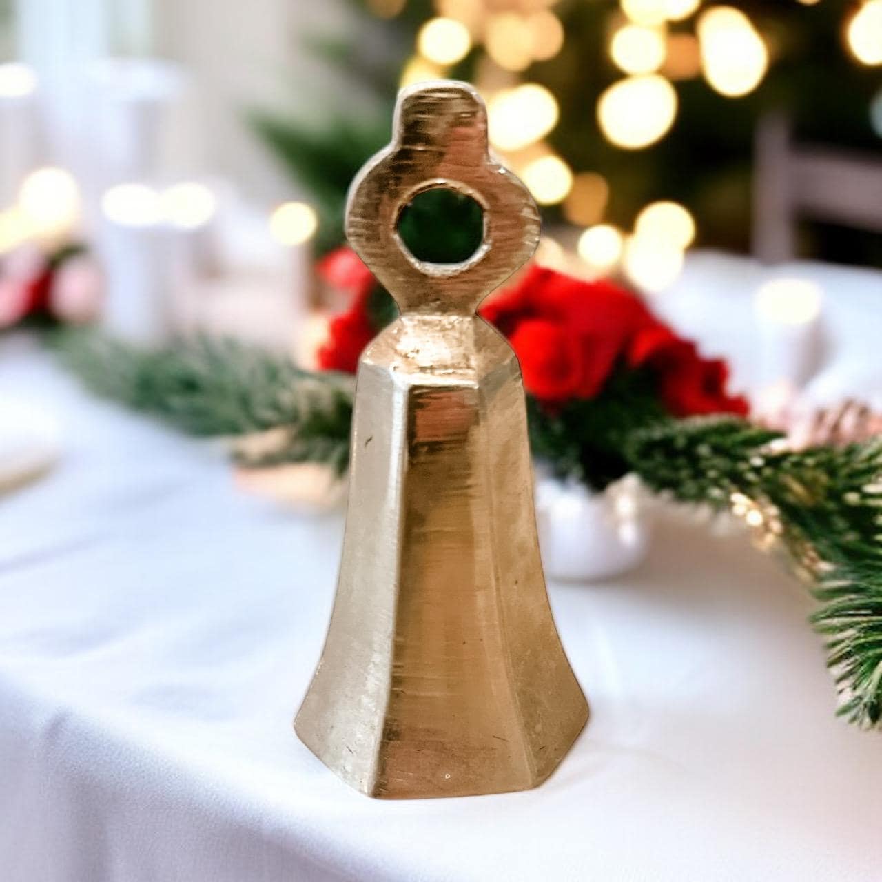 Vintage Brass Dinner Bell – Holiday Ornament or Gift