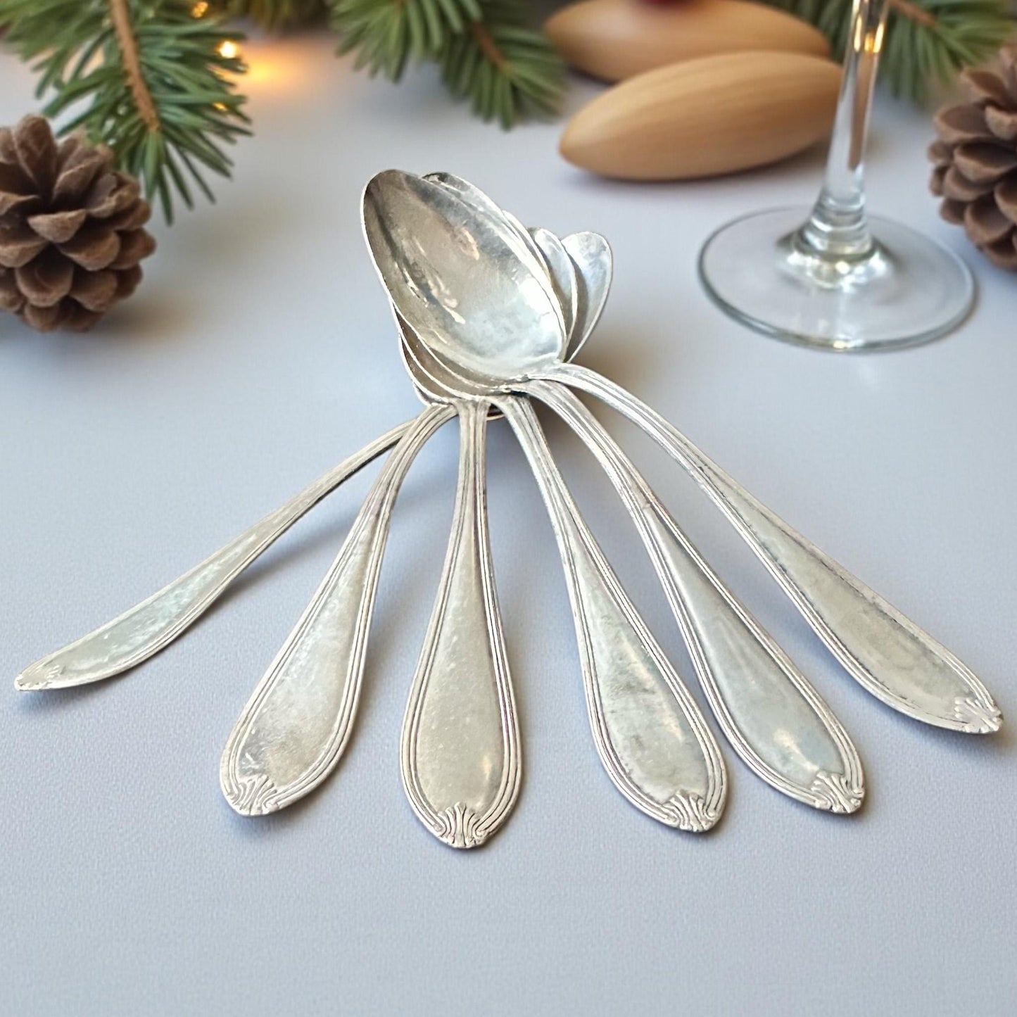 Set of 6 Antique Towle Sterling Silver Teaspoons – Paul Revere Pattern, 1906