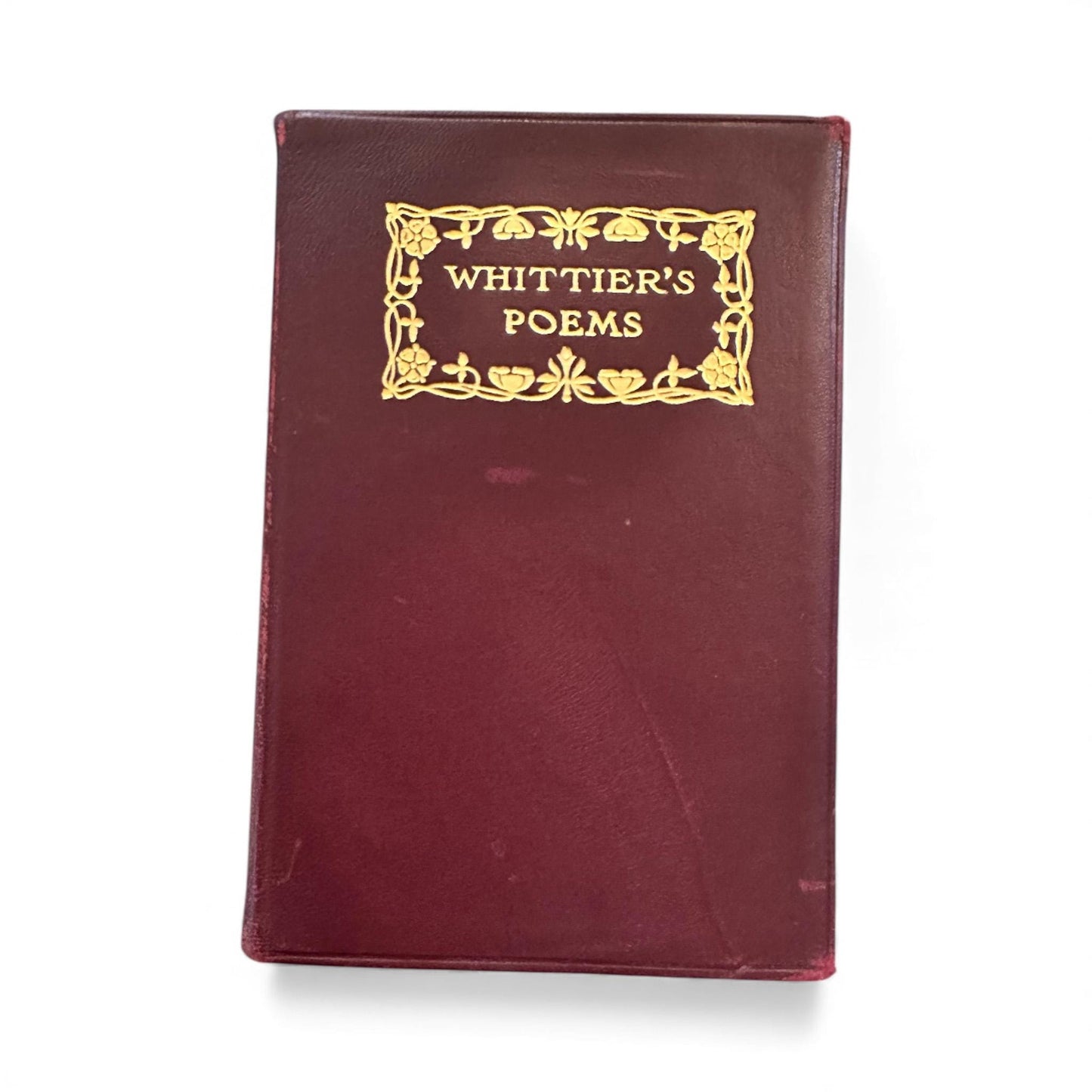 Candlelit Christmas Classics Gift Set – Vintage Milk Glass Candle, Antique Whittier Book