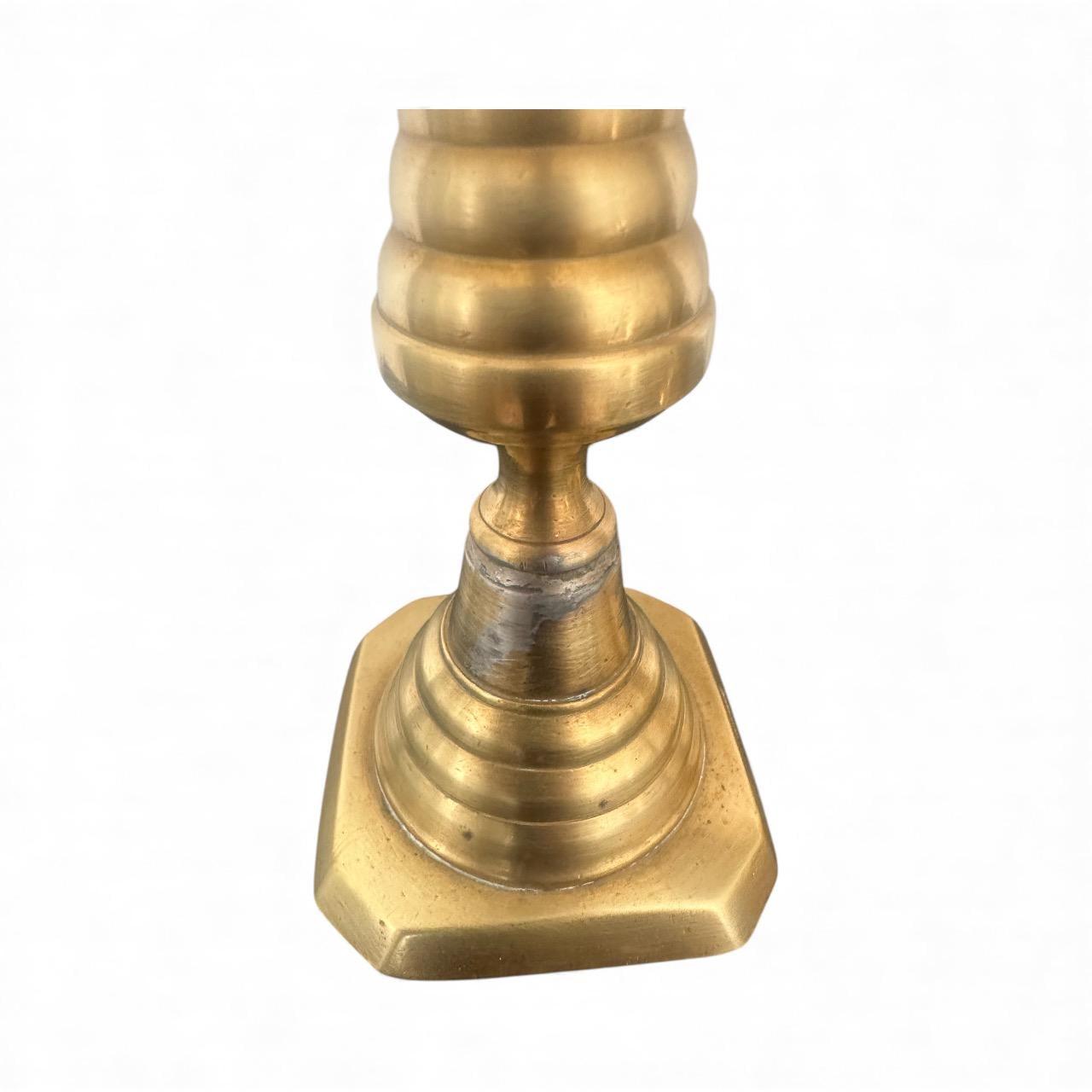 Vintage Brass Candlestick Holders, Set of Three, Holiday Decor