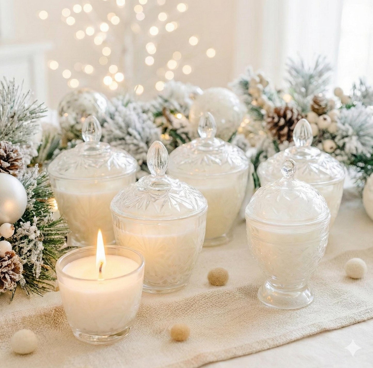 Soy Candle in Vintage Sugar Bowl with Lid, Holiday Gifts, Stocking Stuffers