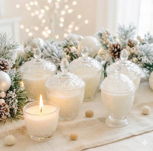 Soy Candle in Vintage Sugar Bowl with Lid, Holiday Gifts, Stocking Stuffers