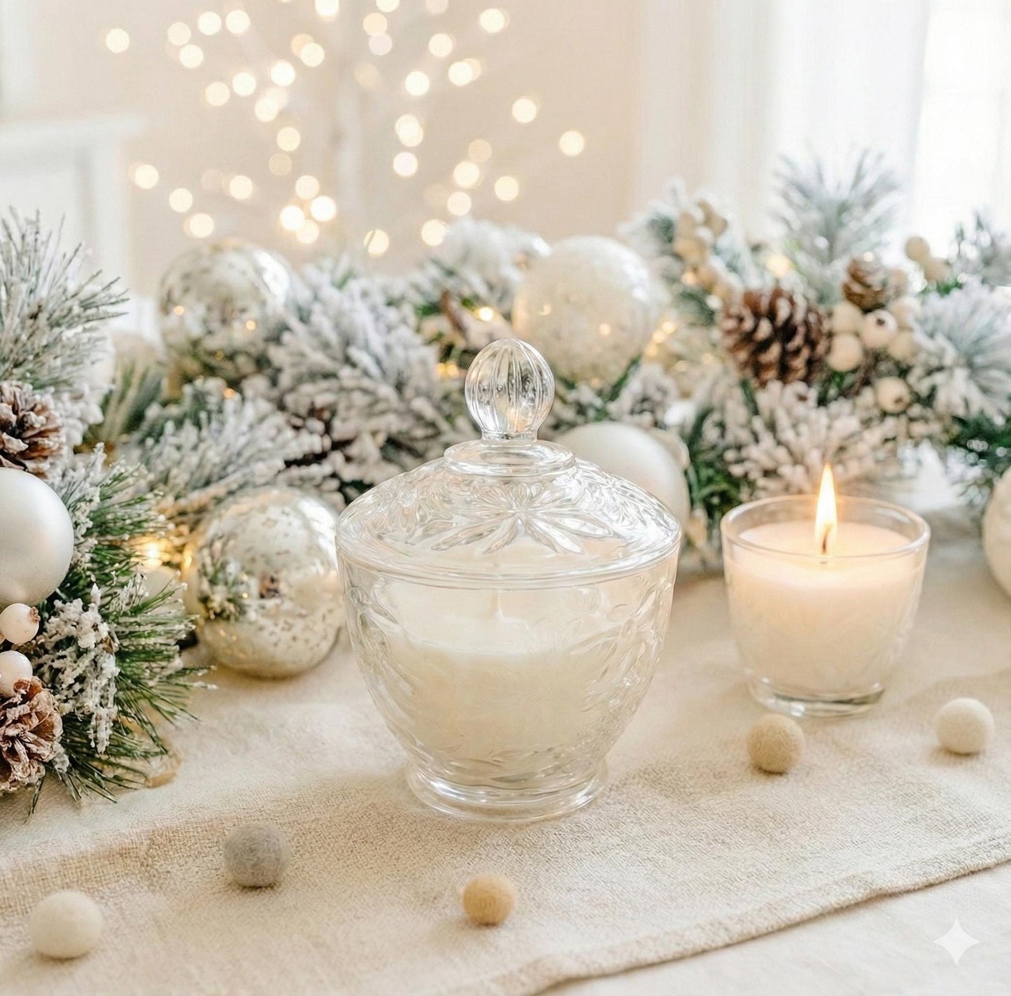 Soy Candle in Vintage Sugar Bowl with Lid, Holiday Gifts, Stocking Stuffers