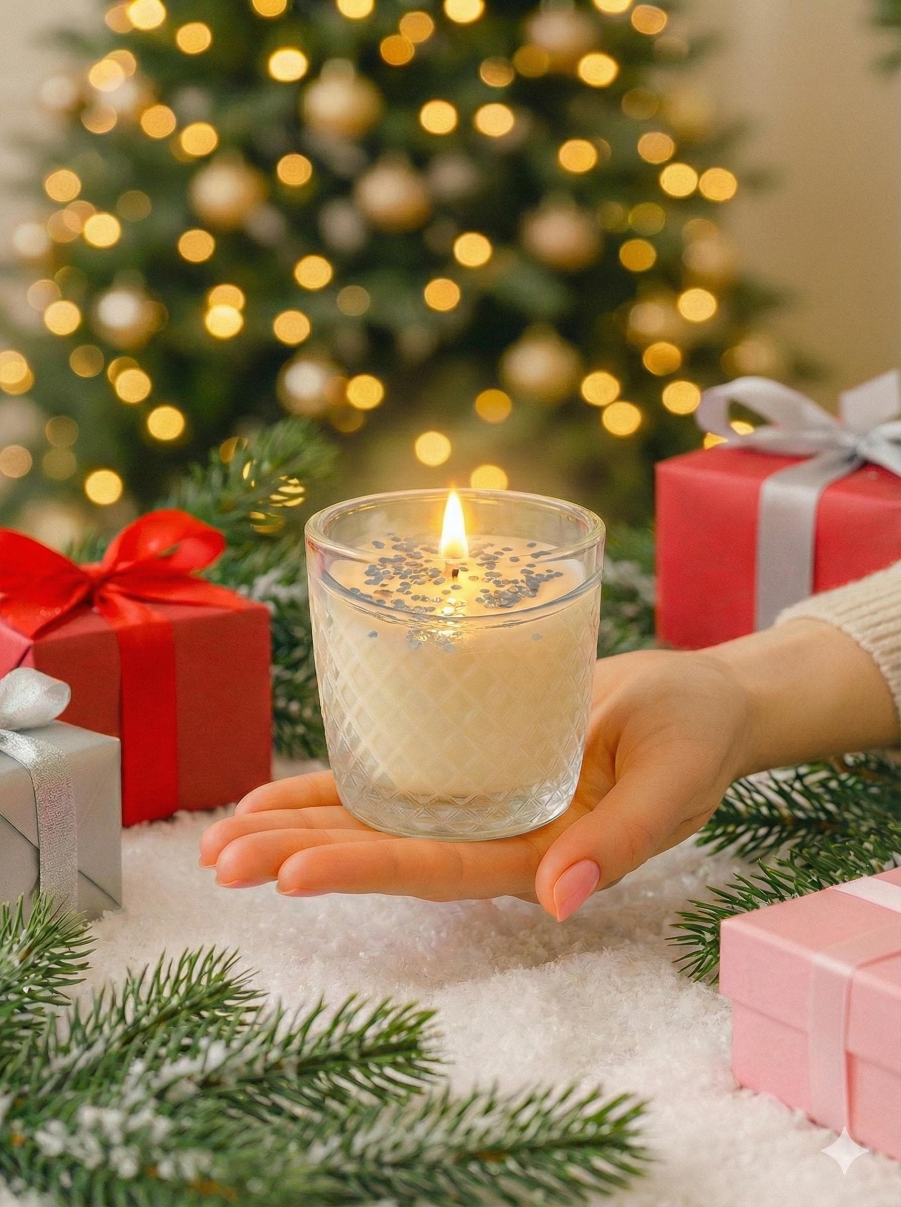 Trio Holiday Candle Gift Set – Frosted Juniper in Vintage-Inspired Glass