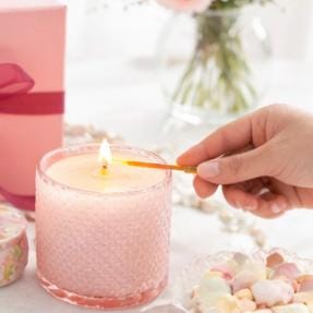 Holiday Candle Gift Set – Pink Vintage-Inspired Jar + Mini Floral Tin