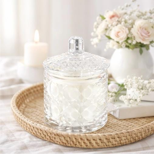 Scented Soy Candle in Federal Glass Sugar Bowl
