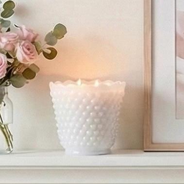 Hand-Poured Vintage Milk Glass Candle