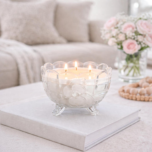 Unique Candle in Vintage Candy Bowl