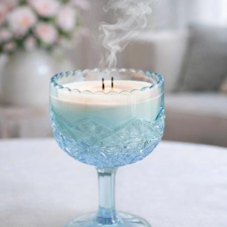 Scented Candle in Vintage Footed Compote, Cottage Decor