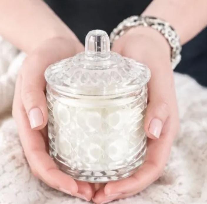 Scented Soy Candle in Federal Glass Sugar Bowl