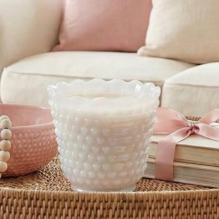 Hand-Poured Vintage Milk Glass Candle