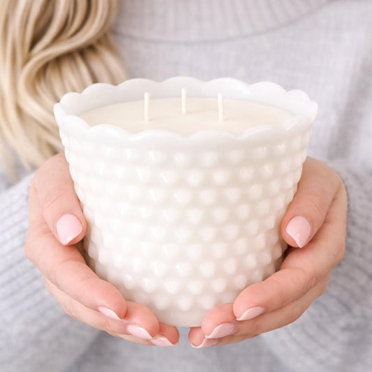 Hand-Poured Vintage Milk Glass Candle