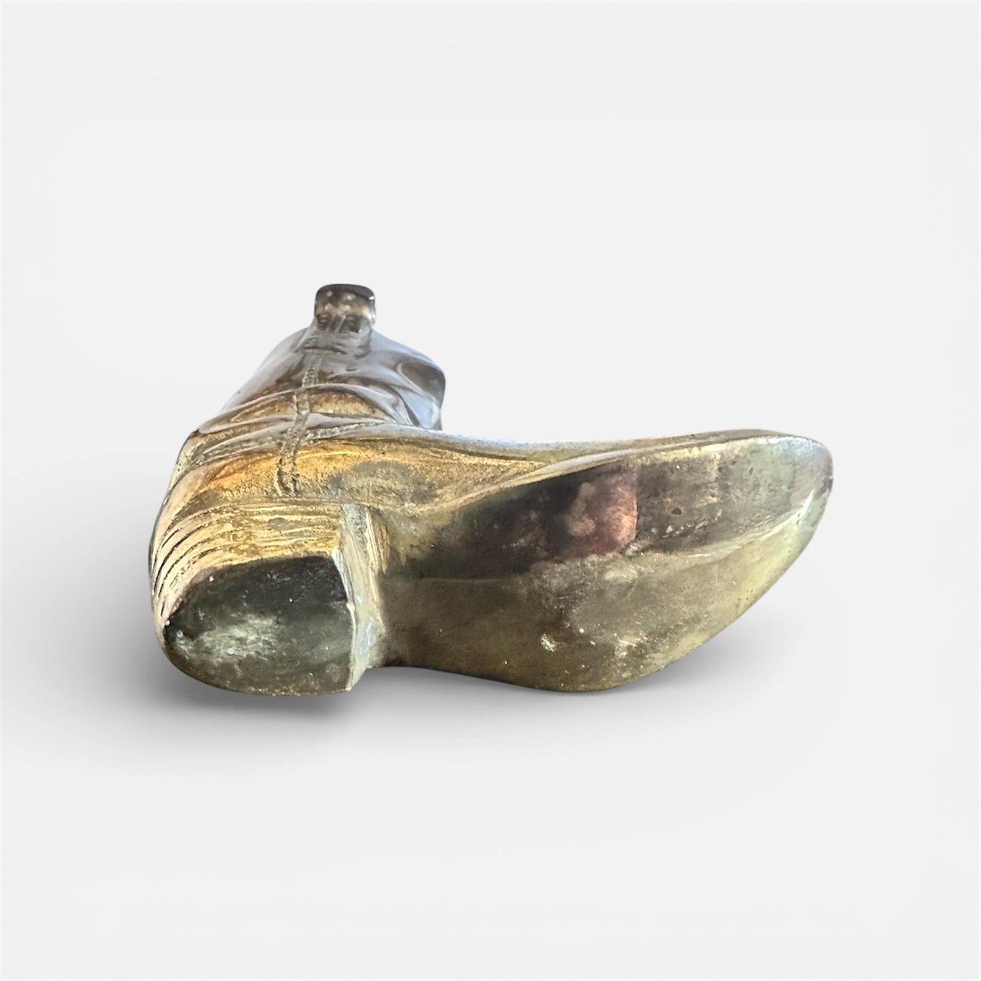 Vintage Brass Cowboy Boot Figurine, Western Paperweight