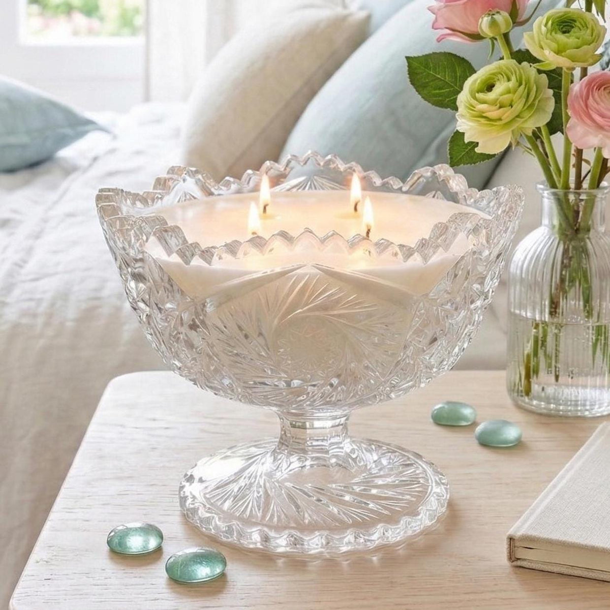 Vintage Smith Glass Compote Soy Candle, Sea Salt & Orchid