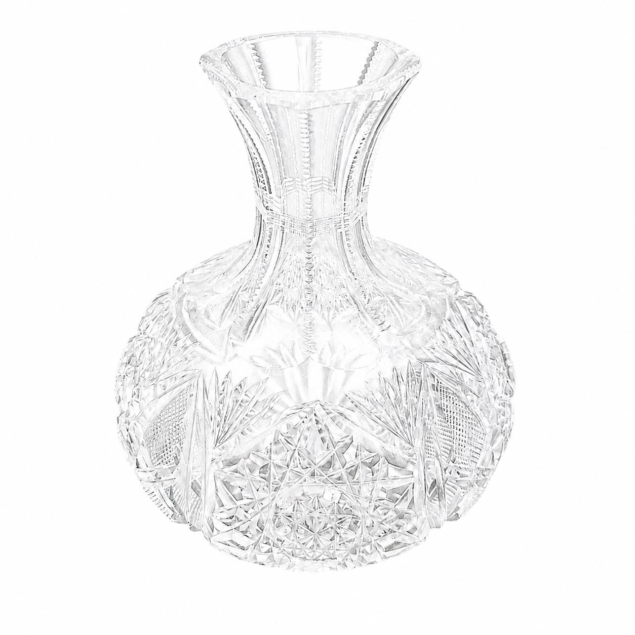 Antique American Cut Glass Wine Decanter, Romantic Crystal Water Carafe