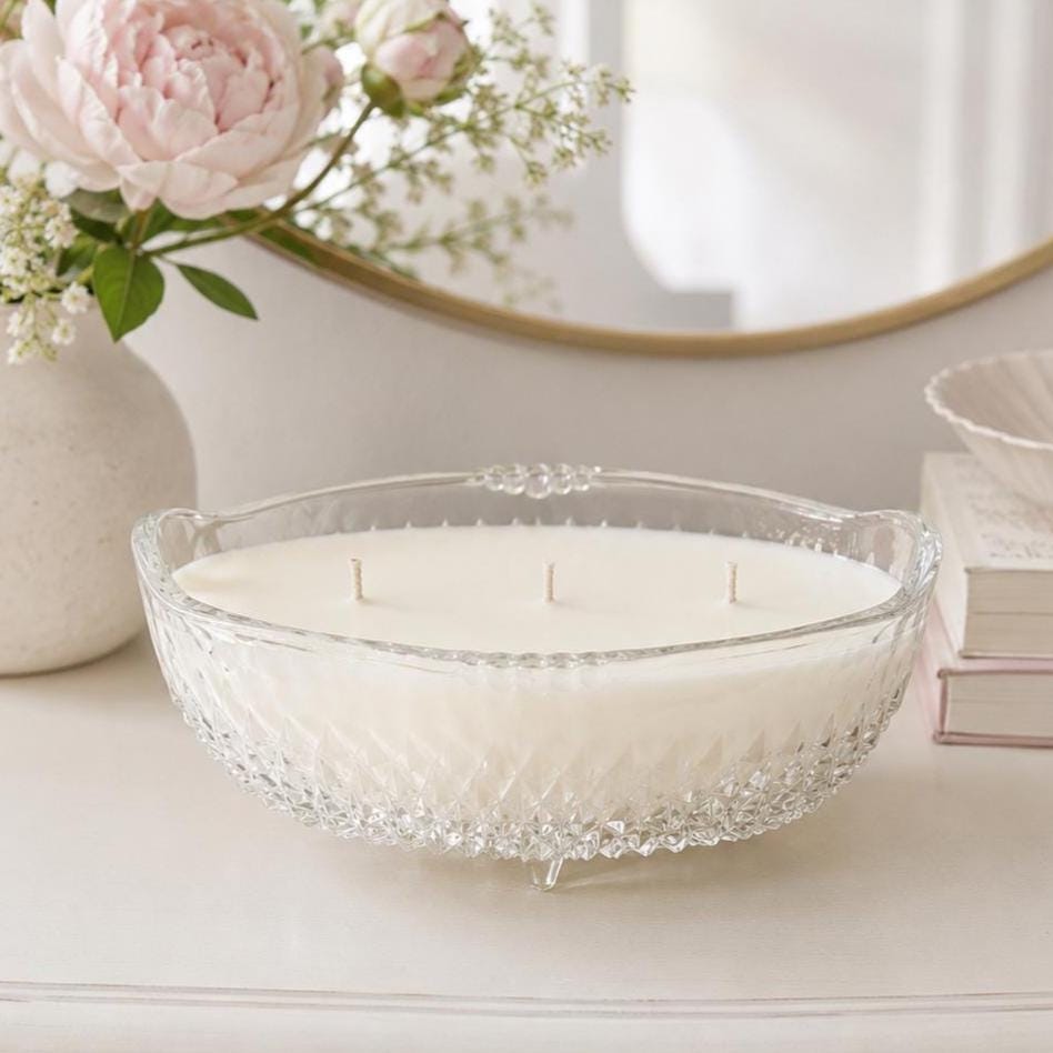 Moonflower Candle in Vintage Glass Bowl, Just Because Gift