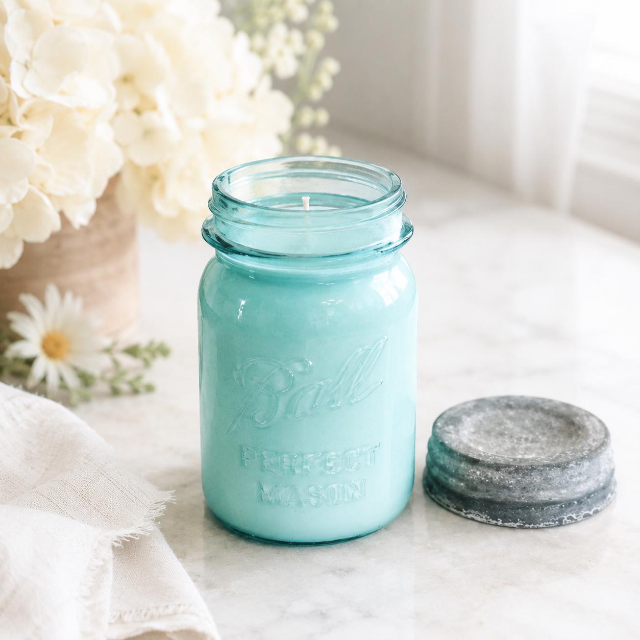 Vintage Ball Jar Soy Candle, Cottage Decor