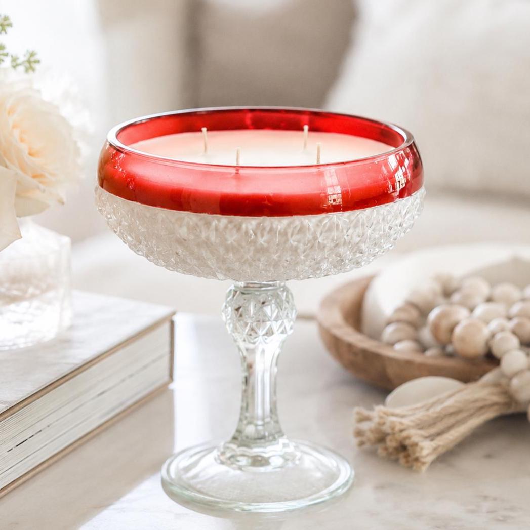 Vintage Cranberry Marmalade Candle in Ruby Flash Dish