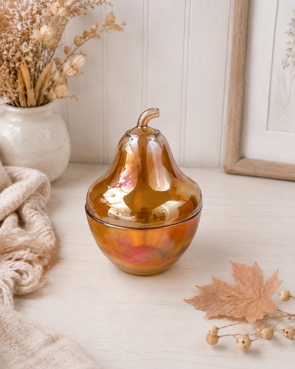 Vintage Jeannette Pear Jar Candle, Just Because Gift