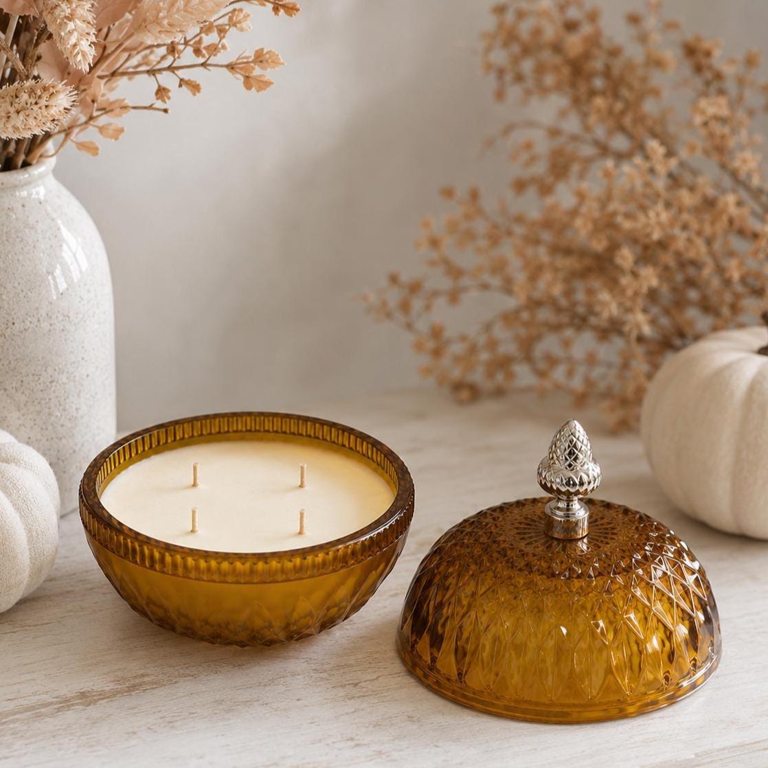 Vintage Pumpkin Shaped Candle, Cozy Fall Home Decor Gift