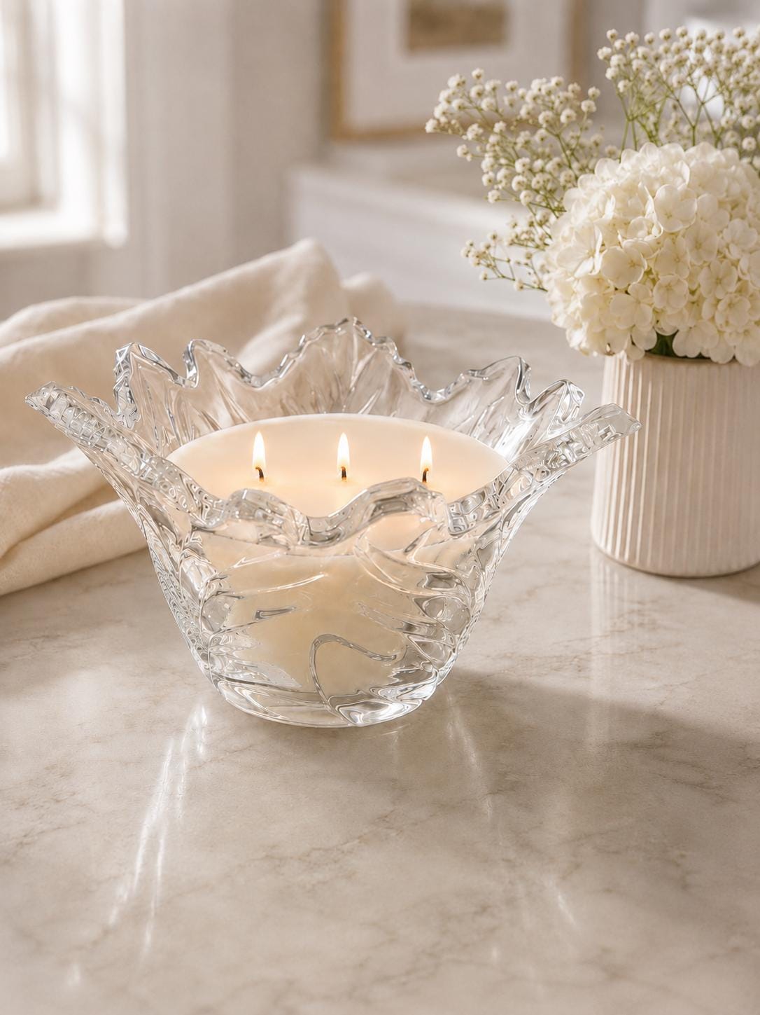 Vintage Maple Leaf Bowl Candle, Unique Fall Hostess Gift