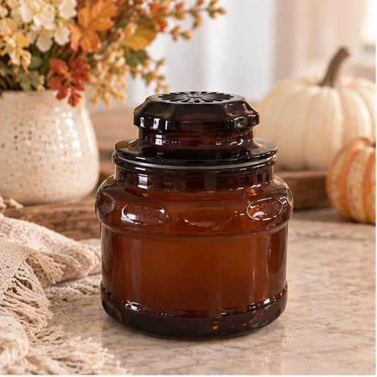Hand-Poured Soy Candle in Vintage Dark Amber Jar - Choose Your Scent