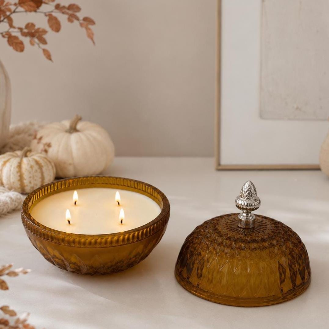 Vintage Pumpkin Shaped Candle, Cozy Fall Home Decor Gift