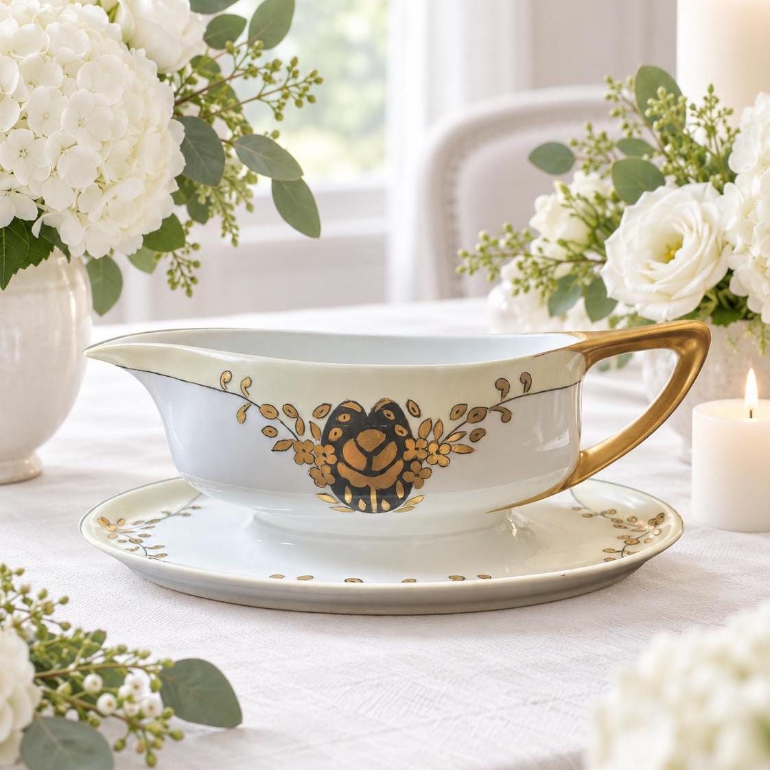 Rosenthal Donatello Gravy Boat – Gold Trim, Art Deco, c.1907–1930