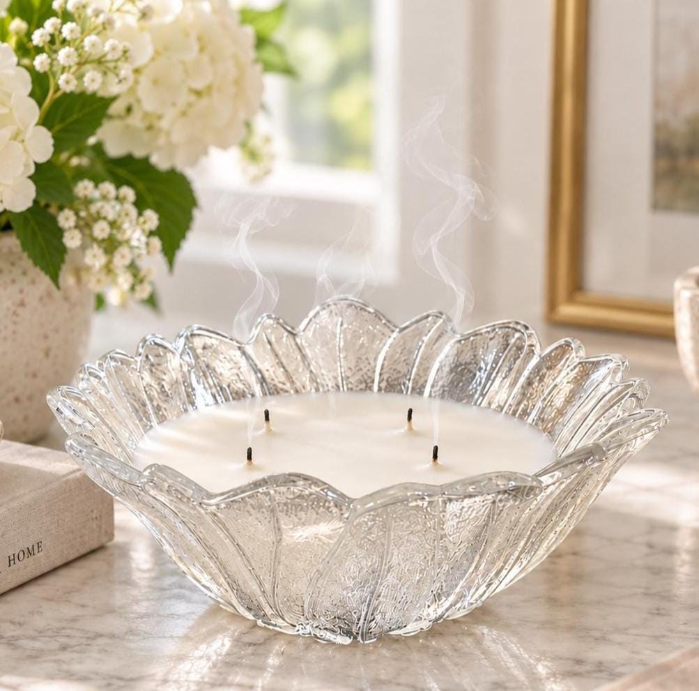 Vintage Sunflower Bowl Candle, Holiday Hostess Gift