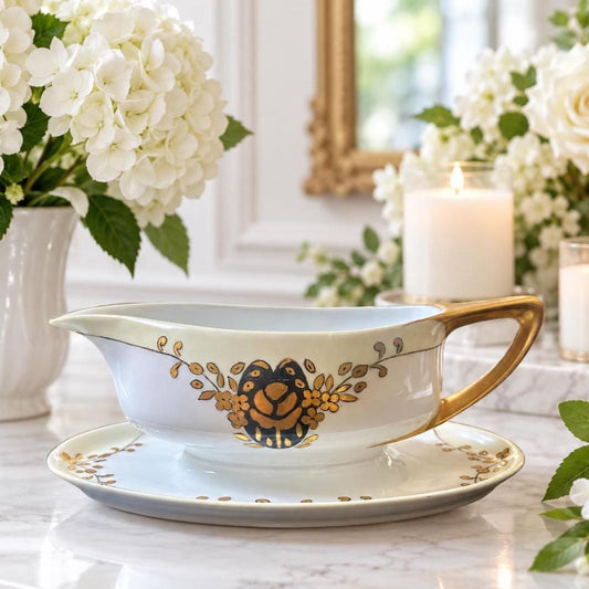 Rosenthal Donatello Gravy Boat – Gold Trim, Art Deco, c.1907–1930