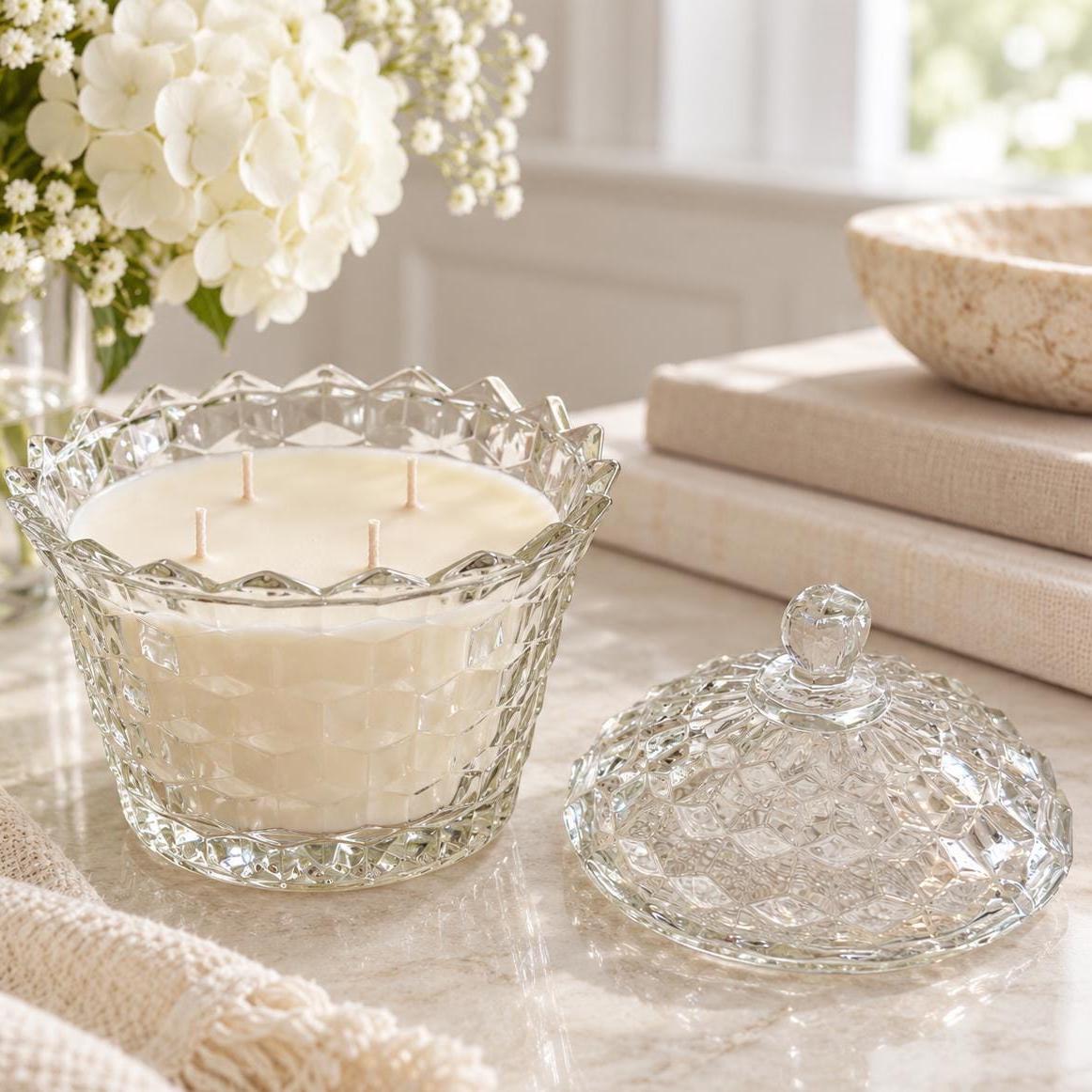 Scented Vintage Glass Candle, Thoughtful Gift for Vintage Lover