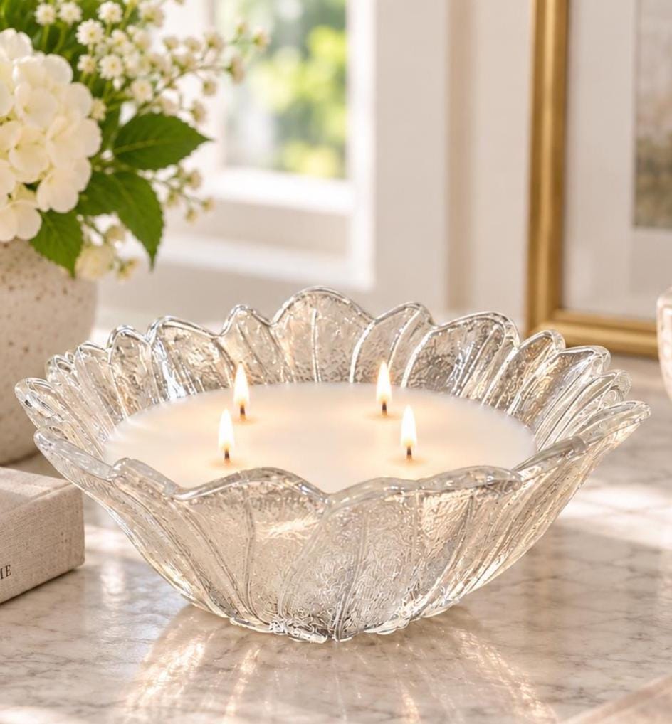 Vintage Sunflower Bowl Candle, Holiday Hostess Gift